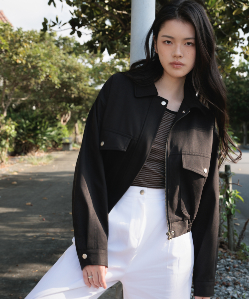 DEHEVE（デヘヴェ）の「Pocket Cotton Jumper [Black]（その他アウター・レディース・ブラック・FREE）」の3枚目の写真
