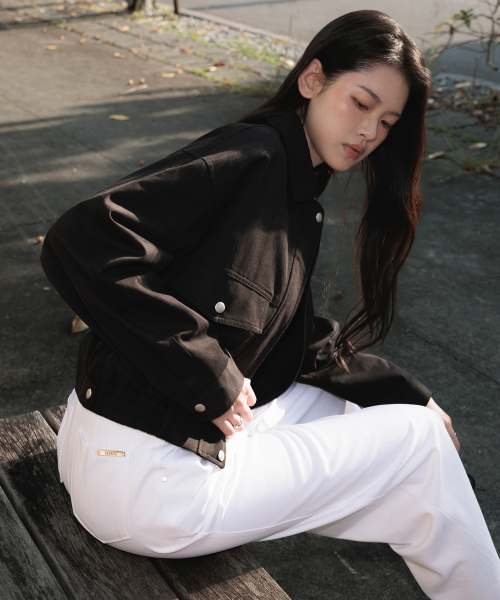 DEHEVE（デヘヴェ）の「Pocket Cotton Jumper [Black]（その他アウター・レディース・ブラック・FREE）」の5枚目の写真