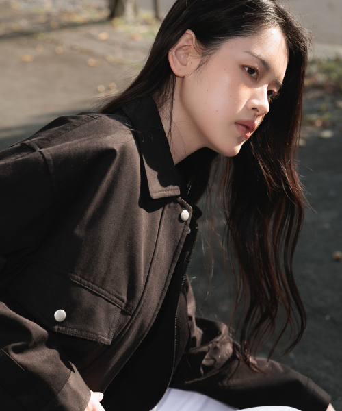 DEHEVE（デヘヴェ）の「Pocket Cotton Jumper [Black]（その他アウター・レディース・ブラック・FREE）」の6枚目の写真