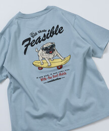 限定展開 FREA'S STORE/フリークスストア リラックスフィット バック刺繍デザイン クルーネック Tシャツ / Dog