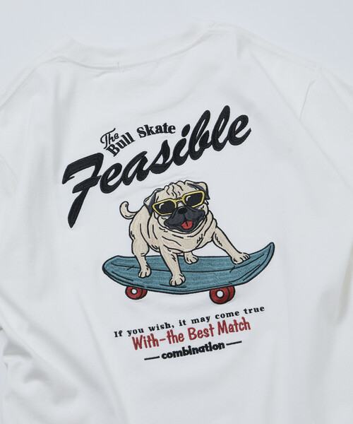 FREAK'S STORE(フリークスストア)の「限定展開 FREA'S STORE/フリークスストア リラックスフィット バック刺繍デザイン クルーネック Tシャツ / Dog(Tシャツ/カットソー・メンズ・ホワイト/サックスブルー/チャコールグレー・MEDIUM/LARGE/X-LARGE)」の5枚目の写真