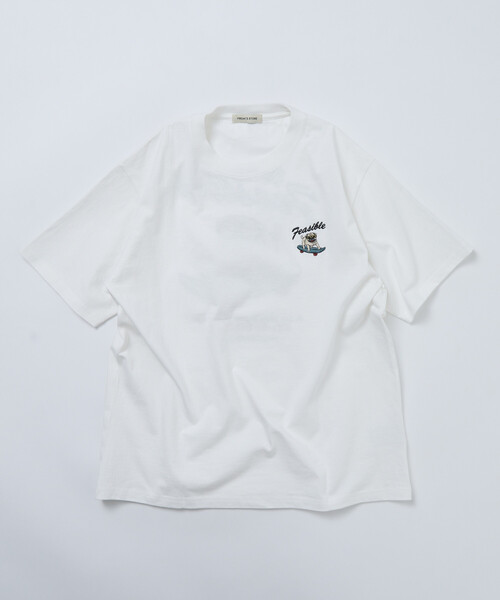 FREAK'S STORE(フリークスストア)の「限定展開 FREA'S STORE/フリークスストア リラックスフィット バック刺繍デザイン クルーネック Tシャツ / Dog(Tシャツ/カットソー・メンズ・ホワイト/サックスブルー/チャコールグレー・MEDIUM/LARGE/X-LARGE)」の9枚目の写真