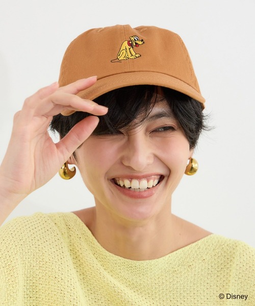 +81BRANCA(ハチイチブランカ)の「+81BRANCA別注 / Mickey / Pluto / CAP(キャップ・レディース・キャメル/ボルドー・FREE)」の4枚目の写真