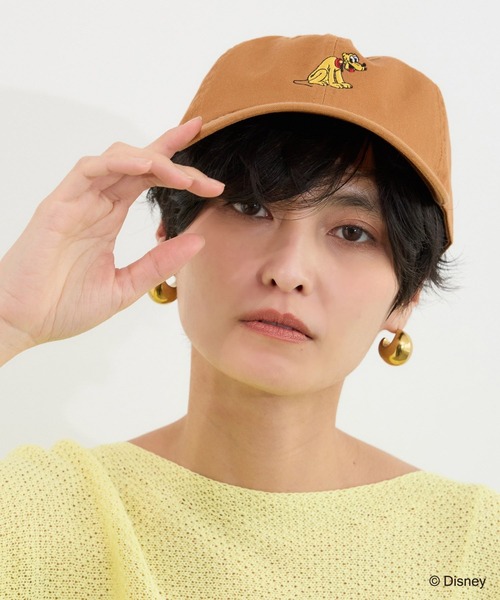 +81BRANCA(ハチイチブランカ)の「+81BRANCA別注 / Mickey / Pluto / CAP(キャップ・レディース・キャメル/ボルドー・FREE)」の6枚目の写真