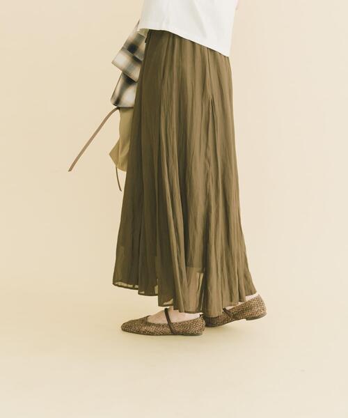 ITEMS URBANRESEARCH（アイテムズ アーバンリサーチ）の「シアーフレアスカート（スカート・レディース・ネイビー/ダークブラウン/ブラック/ベージュ・FREE）」の2枚目の写真