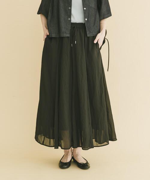 ITEMS URBANRESEARCH（アイテムズ アーバンリサーチ）の「シアーフレアスカート（スカート・レディース・ネイビー/ダークブラウン/ブラック/ベージュ・FREE）」の11枚目の写真