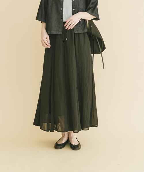 ITEMS URBANRESEARCH（アイテムズ アーバンリサーチ）の「シアーフレアスカート（スカート・レディース・ネイビー/ダークブラウン/ブラック/ベージュ・FREE）」の13枚目の写真