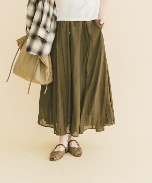 ITEMS URBANRESEARCH（アイテムズ アーバンリサーチ）の「シアーフレアスカート（スカート・レディース・ネイビー/ダークブラウン/ブラック/ベージュ・FREE）」の19枚目の写真