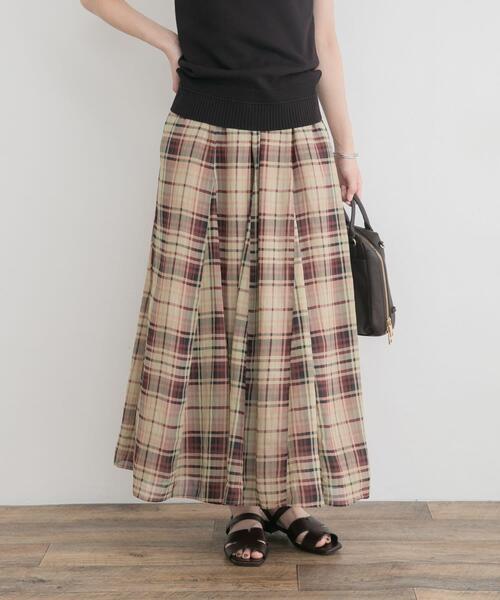 ITEMS URBANRESEARCH(アイテムズ アーバンリサーチ)の「シアーフレアスカート(スカート・レディース・ネイビー/ダークブラウン/ブラック/ベージュ・FREE)」の7枚目の写真