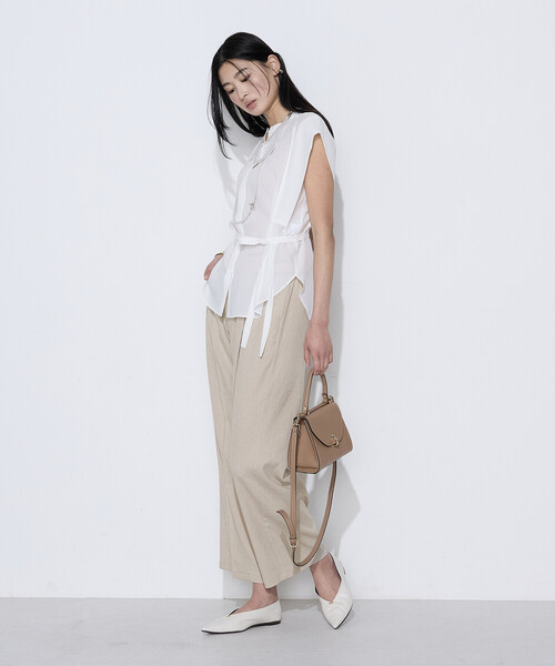 COMME CA（コムサ）の「トリアセスラブストレッチパンツ（その他パンツ・レディース・キナリ/ネイビー・11号/9号/7号）」の4枚目の写真