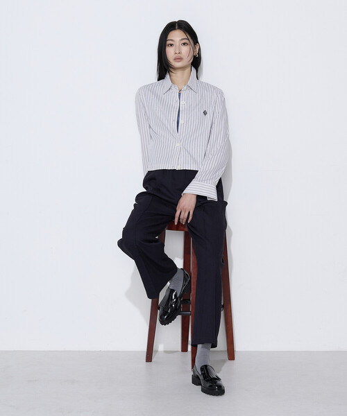 COMME CA（コムサ）の「トリアセスラブストレッチパンツ（その他パンツ・レディース・キナリ/ネイビー・11号/9号/7号）」の10枚目の写真