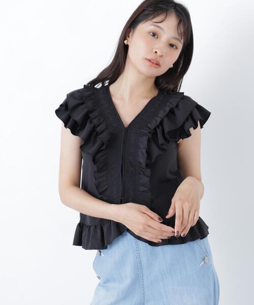 N.(N. Natural Beauty Basic)(エヌエヌナチュラルビューティーベーシック)の「ラッフルブラウス(シャツ/ブラウス・レディース・ブラック/ピンク/ダークグリーン・FREE)」の14枚目の写真