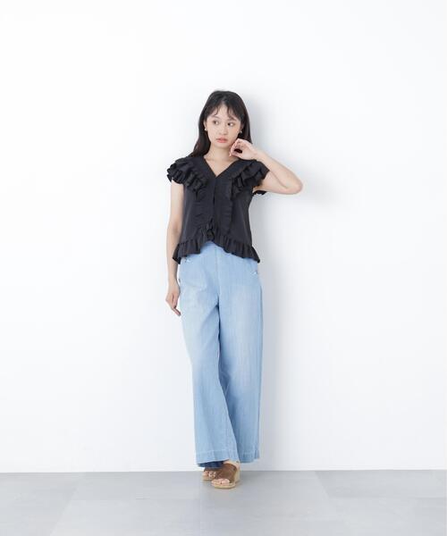 N.(N. Natural Beauty Basic)(エヌエヌナチュラルビューティーベーシック)の「ラッフルブラウス(シャツ/ブラウス・レディース・ブラック/ピンク/ダークグリーン・FREE)」の15枚目の写真