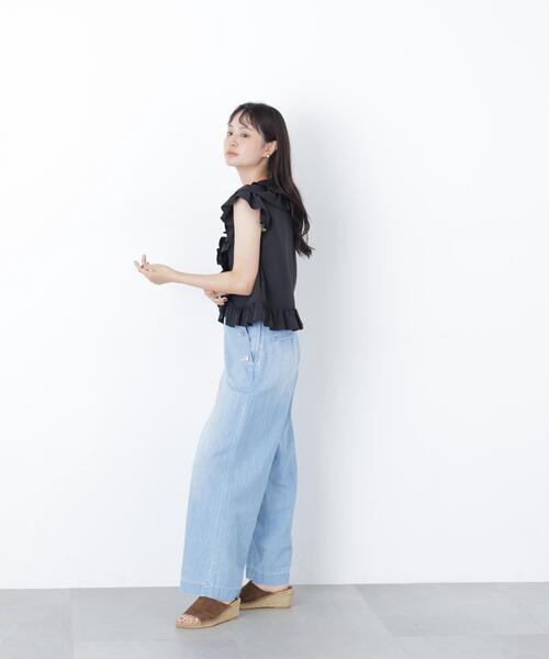N.(N. Natural Beauty Basic)(エヌエヌナチュラルビューティーベーシック)の「ラッフルブラウス(シャツ/ブラウス・レディース・ブラック/ピンク/ダークグリーン・FREE)」の16枚目の写真