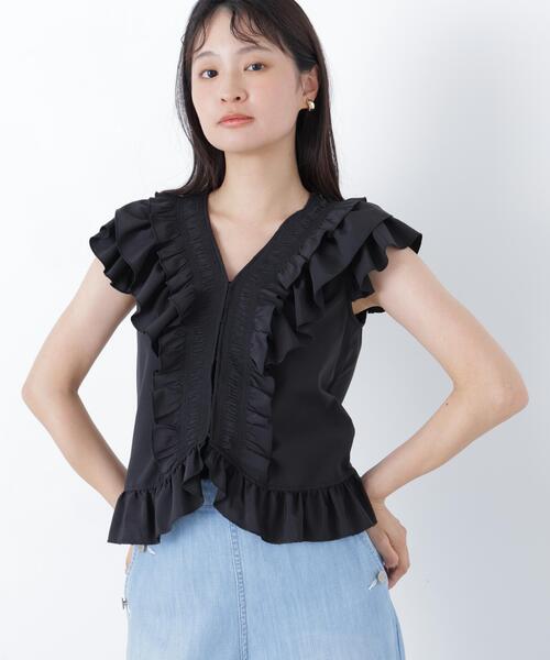 N.(N. Natural Beauty Basic)(エヌエヌナチュラルビューティーベーシック)の「ラッフルブラウス(シャツ/ブラウス・レディース・ブラック/ピンク/ダークグリーン・FREE)」の18枚目の写真