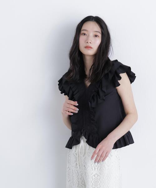 N.(N. Natural Beauty Basic)(エヌエヌナチュラルビューティーベーシック)の「ラッフルブラウス(シャツ/ブラウス・レディース・ブラック/ピンク/ダークグリーン・FREE)」の21枚目の写真