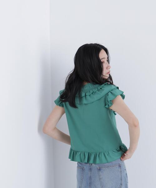 N.(N. Natural Beauty Basic)(エヌエヌナチュラルビューティーベーシック)の「ラッフルブラウス(シャツ/ブラウス・レディース・ブラック/ピンク/ダークグリーン・FREE)」の15枚目の写真