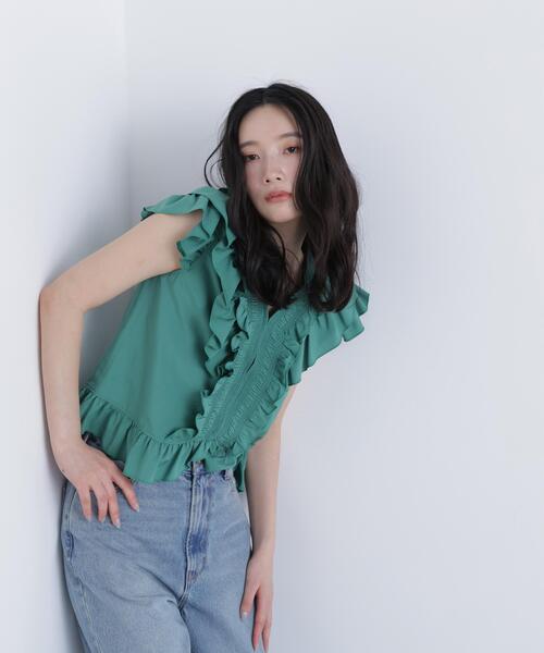 N.(N. Natural Beauty Basic)(エヌエヌナチュラルビューティーベーシック)の「ラッフルブラウス(シャツ/ブラウス・レディース・ブラック/ピンク/ダークグリーン・FREE)」の16枚目の写真