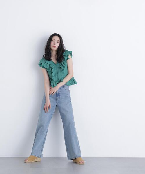N.(N. Natural Beauty Basic)(エヌエヌナチュラルビューティーベーシック)の「ラッフルブラウス(シャツ/ブラウス・レディース・ブラック/ピンク/ダークグリーン・FREE)」の7枚目の写真