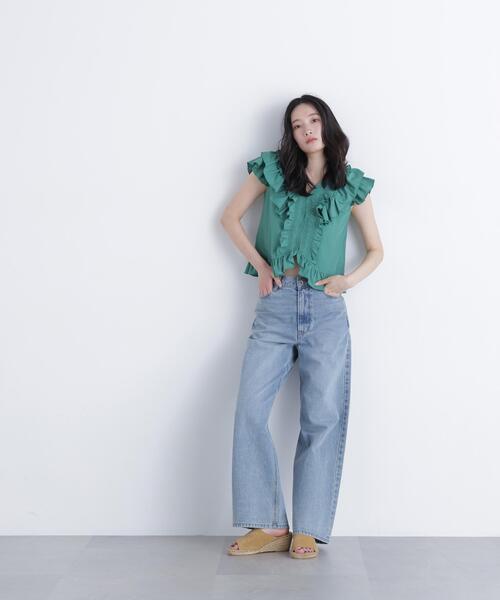 N.(N. Natural Beauty Basic)(エヌエヌナチュラルビューティーベーシック)の「ラッフルブラウス(シャツ/ブラウス・レディース・ブラック/ピンク/ダークグリーン・FREE)」の8枚目の写真