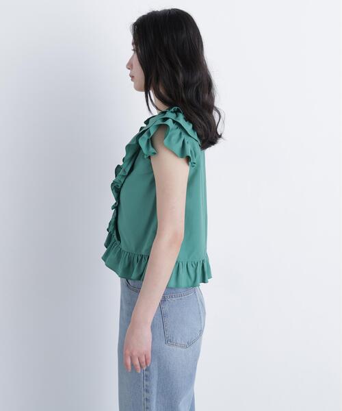 N.(N. Natural Beauty Basic)(エヌエヌナチュラルビューティーベーシック)の「ラッフルブラウス(シャツ/ブラウス・レディース・ブラック/ピンク/ダークグリーン・FREE)」の10枚目の写真