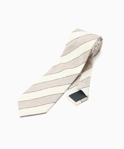 EDIFICE(エディフィス)の「AX BBC ホワイトストライプタイ(ネクタイ・メンズ・グレー/ベージュ・FREE)」の2枚目の写真