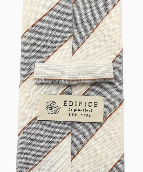 EDIFICE(エディフィス)の「AX BBC ホワイトストライプタイ(ネクタイ・メンズ・グレー/ベージュ・FREE)」の3枚目の写真