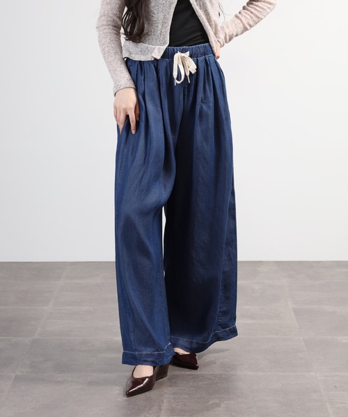 hunch（ハンチ）の「hunch ４．５オンス　テンセルデニムワイドパンツ（デニムパンツ・レディース・ブルー/ホワイト系その他/ライトインディゴブルー・FREE）」の11枚目の写真