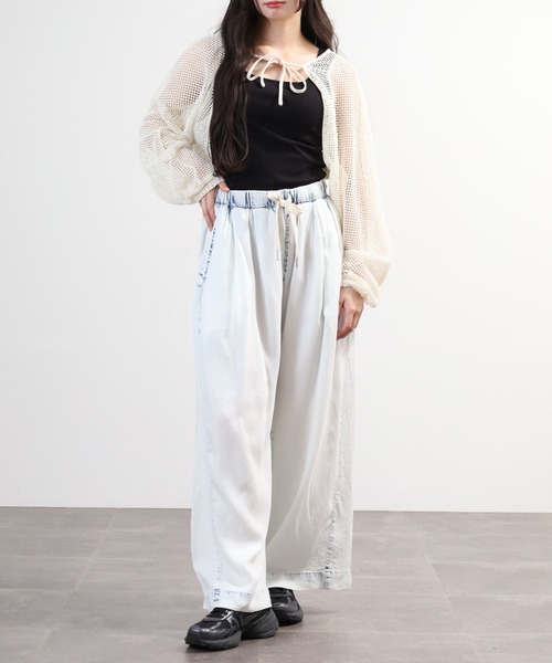 hunch（ハンチ）の「hunch ４．５オンス　テンセルデニムワイドパンツ（デニムパンツ・レディース・ブルー/ホワイト系その他/ライトインディゴブルー・FREE）」の9枚目の写真