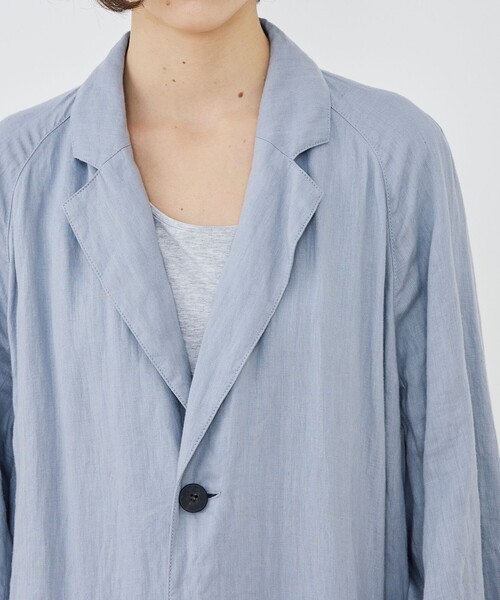 GALERIE VIE（ギャルリー ヴィー）の「ダストリネン チェスターコート（チェスターコート・レディース・カーキ/ライトグレー・FREE）」の8枚目の写真