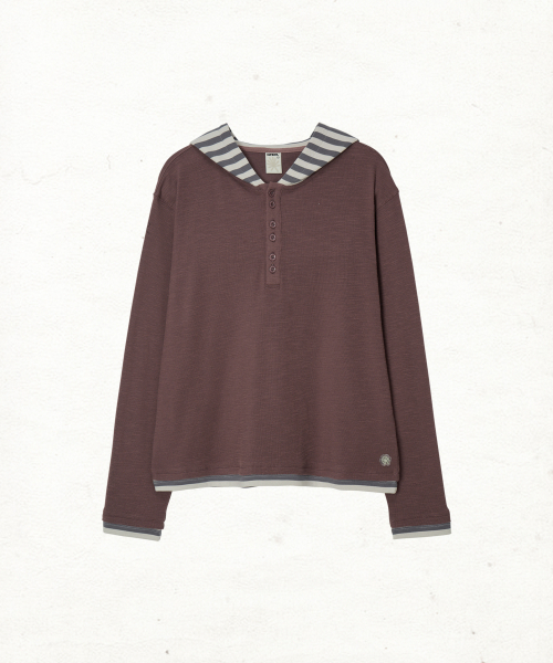 DD striped layered hooded long sleeve (WINE) — полосатый многослойный худи с капюшоном, цвет Wine