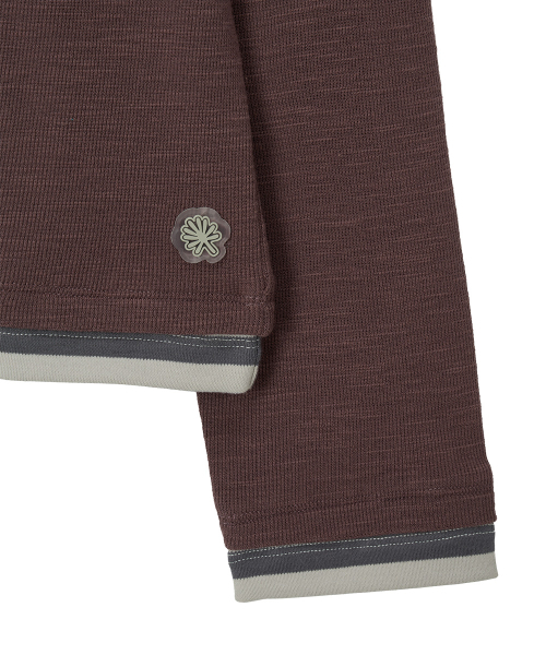 DANDEL(ダンデル)の「DD stripe layered hooded long sleeve (WINE)(パーカー・レディース・その他・1/2)」の2枚目の写真