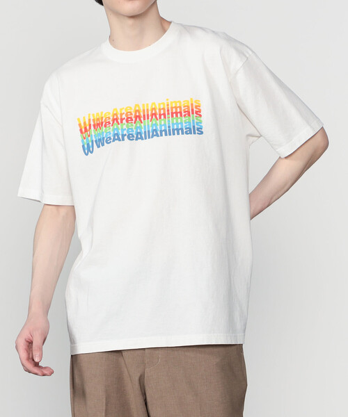 Bshop(ビショップ)の「STUDIO WEAREALLANIMALS | Inverted Arch 半袖Tシャツ MEN(Tシャツ/カットソー・メンズ・パープル系その他/Nat・L/XL)」の1枚目の写真