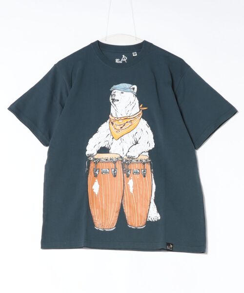 go slow caravan(ゴースローキャラバン)の「コンガクマ S/S Tシャツ(Tシャツ/カットソー・メンズ・ネイビー/ホワイト・S/XL/M/L)」の5枚目の写真