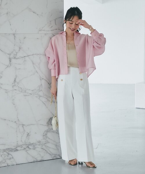 La boutique BonBon（ラブティックボンボン）の「【miki監修・今すぐお届け】ドライオックスマリンパンツ（その他パンツ・レディース・ネイビー/ライトグレー/サックスブルー/ホワイト・38/36/34/FREE/PS）」の8枚目の写真