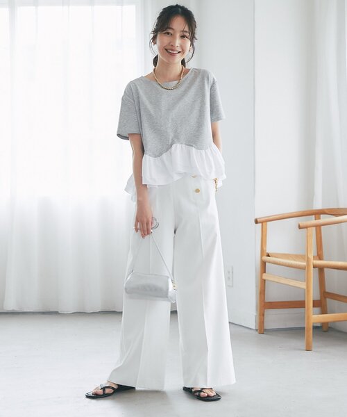 La boutique BonBon（ラブティックボンボン）の「【miki監修・今すぐお届け】ドライオックスマリンパンツ（その他パンツ・レディース・ネイビー/ライトグレー/サックスブルー/ホワイト・38/36/34/FREE/PS）」の11枚目の写真