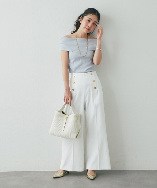 La boutique BonBon（ラブティックボンボン）の「【miki監修・今すぐお届け】ドライオックスマリンパンツ（その他パンツ・レディース・ネイビー/ライトグレー/サックスブルー/ホワイト・38/36/34/FREE/PS）」の14枚目の写真