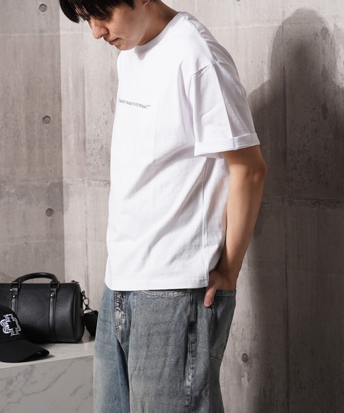Laufer（ロイファー）の「【Laufer】Lettering Tee / クロップド ボックスシルエット バックプリント ヘビーウェイトTシャツ 短丈（Tシャツ/カットソー・メンズ・ブラック/ホワイト・S/M/L/XL）」の13枚目の写真