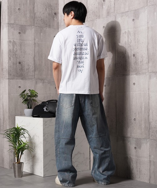Laufer（ロイファー）の「【Laufer】Lettering Tee / クロップド ボックスシルエット バックプリント ヘビーウェイトTシャツ 短丈（Tシャツ/カットソー・メンズ・ブラック/ホワイト・S/M/L/XL）」の16枚目の写真