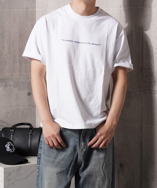 Laufer（ロイファー）の「【Laufer】Lettering Tee / クロップド ボックスシルエット バックプリント ヘビーウェイトTシャツ 短丈（Tシャツ/カットソー・メンズ・ブラック/ホワイト・S/M/L/XL）」の12枚目の写真