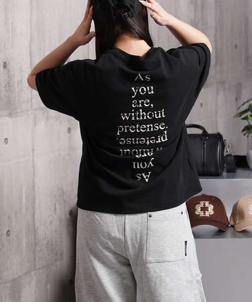 Laufer（ロイファー）の「【Laufer】Lettering Tee / クロップド ボックスシルエット バックプリント ヘビーウェイトTシャツ 短丈（Tシャツ/カットソー・メンズ・ブラック/ホワイト・S/M/L/XL）」の21枚目の写真