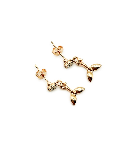 CARROLL（キャロル）の「CARROLL キャロル フィンデザインドロップピアス（ピアス（両耳用）・レディース・シルバー/ピンクゴールド・FREE）」の2枚目の写真