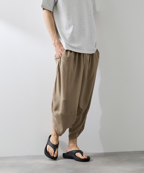 NAVY(ネイビー)の「【SARARI /サラリ】接触冷感 レーヨン バルーン リラックス パンツ(その他パンツ・メンズ・ベージュ/チャコールグレー/ネイビー/ブラック・L/M/XL)」の19枚目の写真