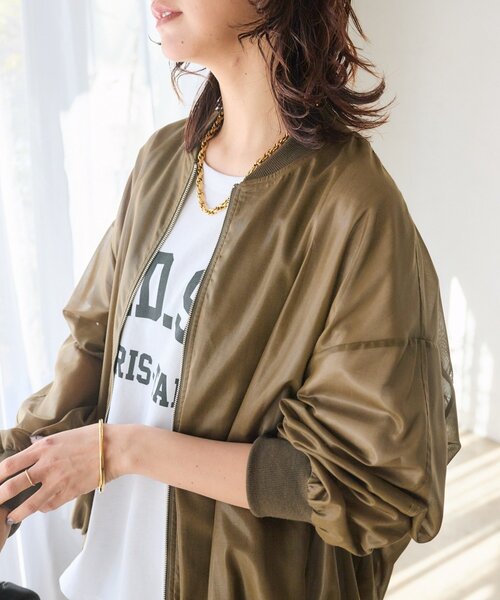 RIVE DROITE(リヴドロワ)の「予約【ほどよい抜け感】グロッシーシアーブルゾン(ブルゾン・レディース・カーキ/ブラウン/ライトベージュ・FREE)」の1枚目の写真