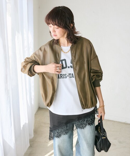 RIVE DROITE(リヴドロワ)の「予約【ほどよい抜け感】グロッシーシアーブルゾン(ブルゾン・レディース・カーキ/ブラウン/ライトベージュ・FREE)」の15枚目の写真