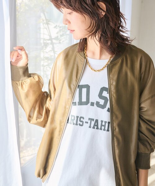 RIVE DROITE(リヴドロワ)の「予約【ほどよい抜け感】グロッシーシアーブルゾン(ブルゾン・レディース・カーキ/ブラウン/ライトベージュ・FREE)」の18枚目の写真