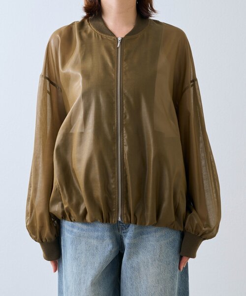RIVE DROITE(リヴドロワ)の「予約【ほどよい抜け感】グロッシーシアーブルゾン(ブルゾン・レディース・カーキ/ブラウン/ライトベージュ・FREE)」の21枚目の写真