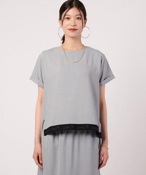 Arnold Palmer(アーノルドパーマー)の「ロゴテープアクセント イージー 布帛 Tシャツ(Tシャツ/カットソー・レディース・ブラック/ベージュ/ライトブルー・S/L/M)」の8枚目の写真