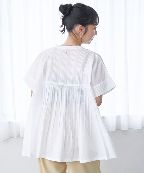 coen(コーエン)の「【MARKET(マーケット)】スキッパーピンタックブラウス(インフルエンサー紹介アイテム)(シャツ/ブラウス・レディース・ブラック/ライトブルー/オフホワイト・M/L)」の7枚目の写真