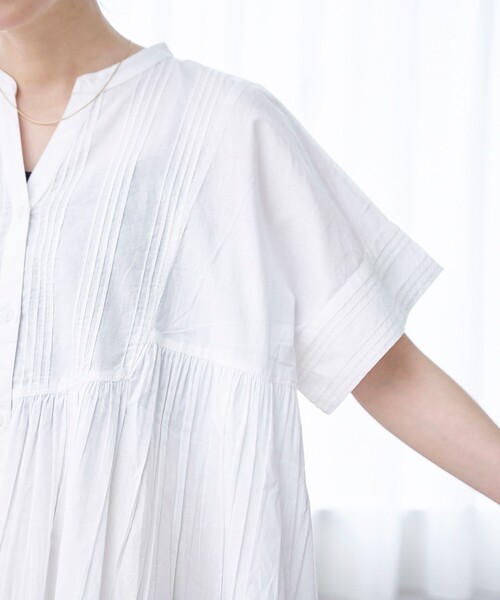 coen(コーエン)の「【MARKET(マーケット)】スキッパーピンタックブラウス(インフルエンサー紹介アイテム)(シャツ/ブラウス・レディース・ブラック/ライトブルー/オフホワイト・M/L)」の11枚目の写真